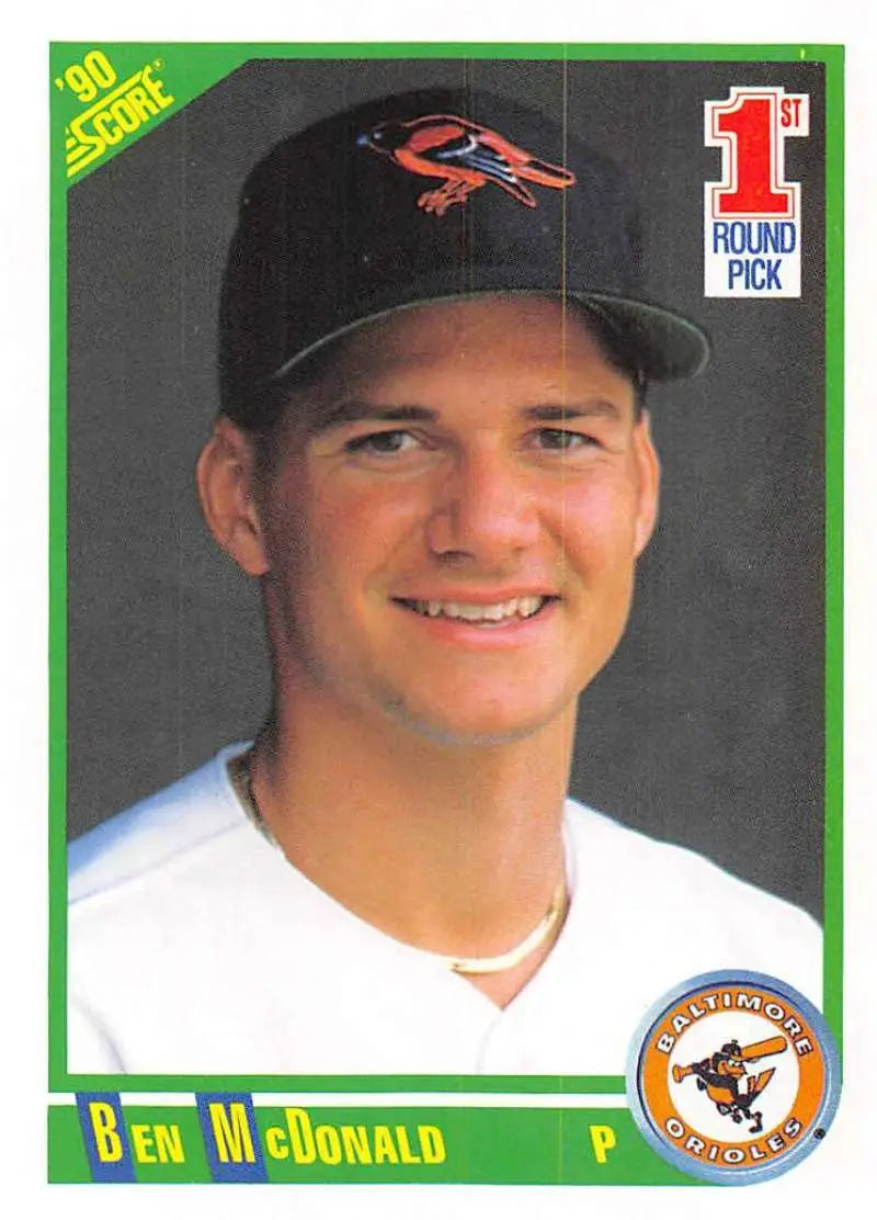 1990 Score #680 Ben McDonald EX Excellent RC Rookie Baltimore Orioles Baseball Card - Baseball Card Single