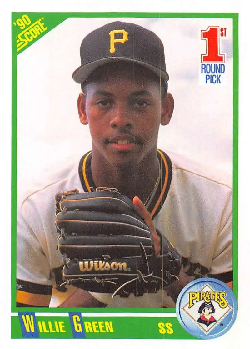 1990 Score #682 Willie Greene EX Excellent RC Rookie Pittsburgh Pirates Baseball Card - Baseball Card Single