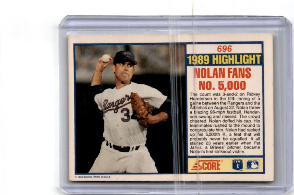 1990 Score #696 Nolan Ryan - Baseball Card Single