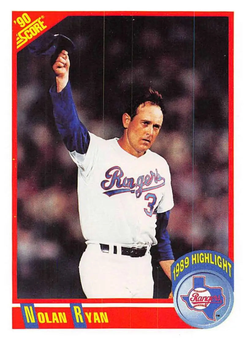 1990 Score #696 Nolan Ryan EX Excellent Texas Rangers Baseball Card - Baseball Card Single