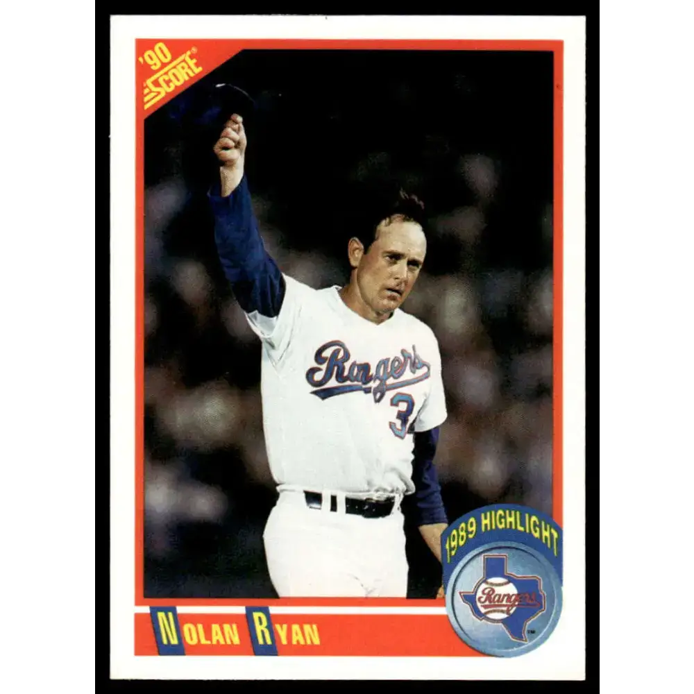 1990 Score #696 Nolan Ryan EX/NM Texas Rangers Baseball Card