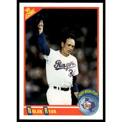 1990 Score #696 Nolan Ryan EX/NM Texas Rangers Baseball Card