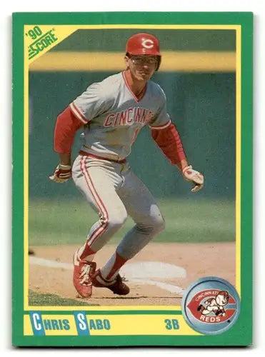 Chris Sabo Cincinnati Reds baseball card from 1990 Score series, EX/NM condition