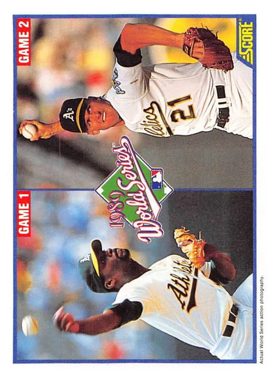 1990 Score #700 Dave Stewart/Mike Moore EX Excellent Oakland Athletics Baseball Card - Baseball Card Single