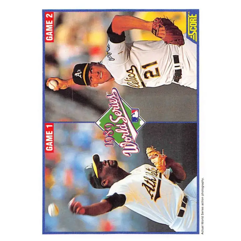 1990 Score #700 Dave Stewart/Mike Moore WS Games 1/2 NM-MT Oakland Athletics Baseball Card - Baseball Card Single