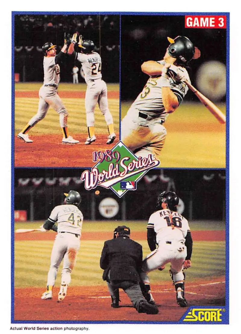 1990 Score #702 WS Game 3 EX Excellent Oakland Athletics/San Francisco Giants Baseball Card - Baseball Card Single