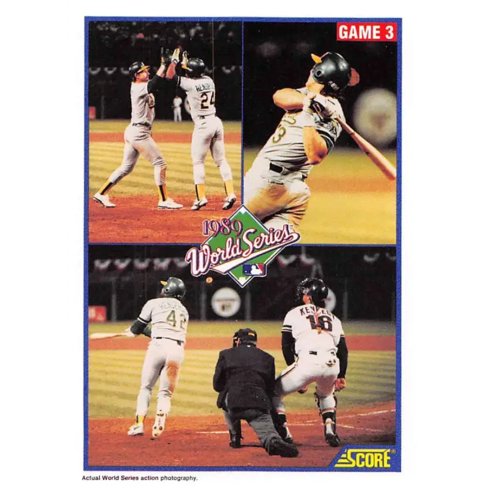 1990 Score #702 WS Game 3 NM-MT Oakland Athletics/San Francisco Giants Baseball Card - Baseball Card Single