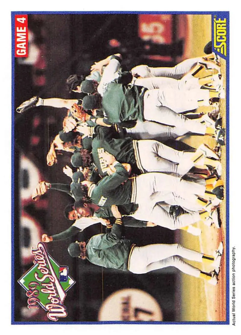 1990 Score #703 WS Game 4/Wrap-up EX Excellent Oakland Athletics/San Francisco Giants Baseball Card - Baseball Card