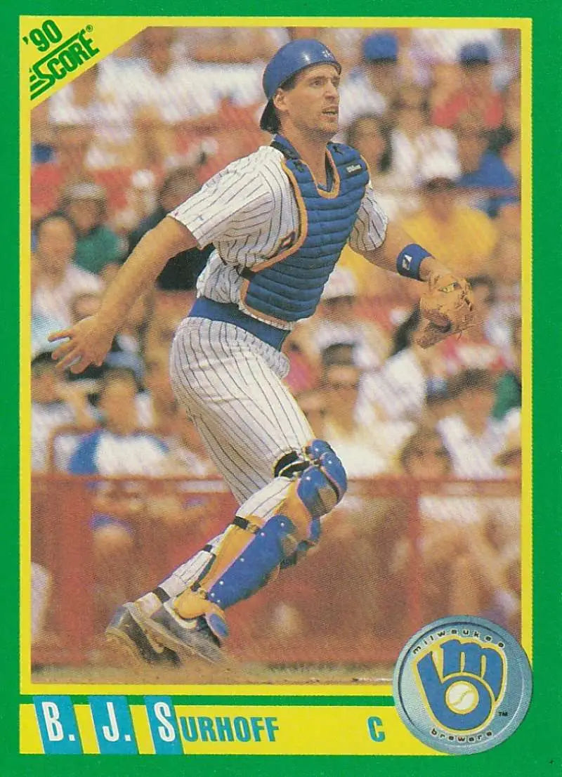 1990 Score #74 B.J. Surhoff EX Excellent Milwaukee Brewers Baseball Card - Baseball Card Single