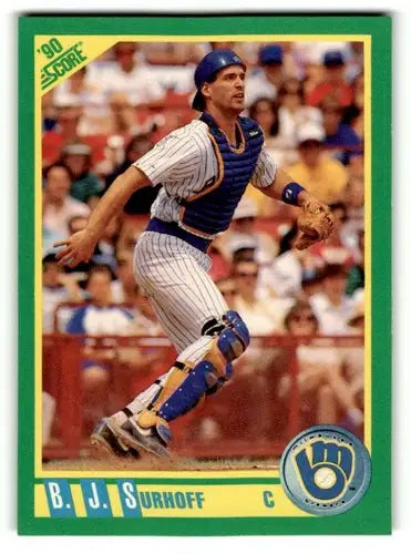 Original gloss B J Surhoff baseball card from Brewers baseball cards collection