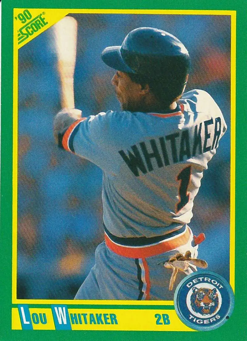 1990 Score #75 Lou Whitaker EX Excellent Detroit Tigers Baseball Card - Baseball Card Single