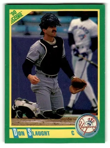 Original gloss baseball card of Don Slaught from Yankees baseball cards collection