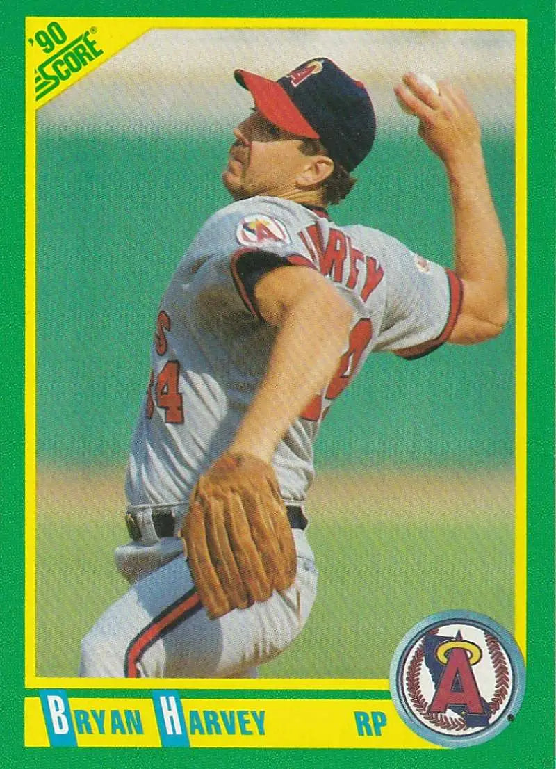 1990 Score #8 Bryan Harvey EX Excellent California Angels Baseball Card - Baseball Card Single