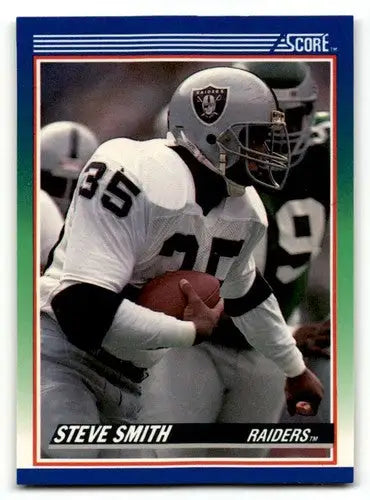 Original gloss Steve Smith Los Angeles Raiders football card 1990 Score #80