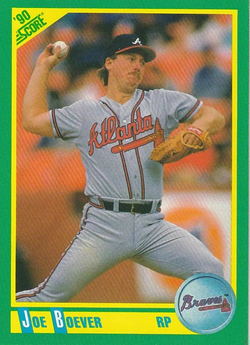 1990 Score #81 Joe Boever EX Excellent Atlanta Braves Baseball Card - Baseball Card Single