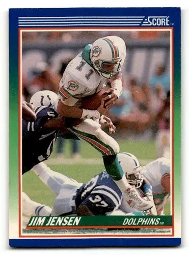 Original gloss Jim Jensen Miami Dolphins football card from 1990 Score series