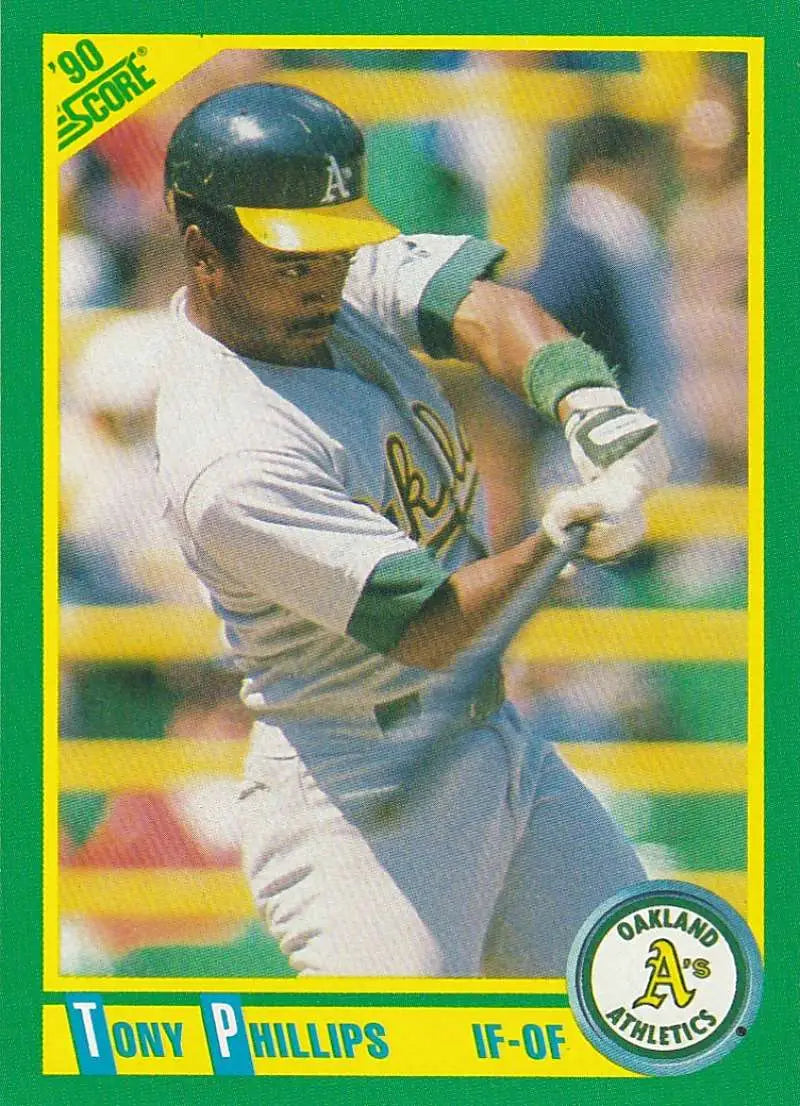1990 Score #84 Tony Phillips EX Excellent Oakland Athletics Baseball Card - Baseball Card Single