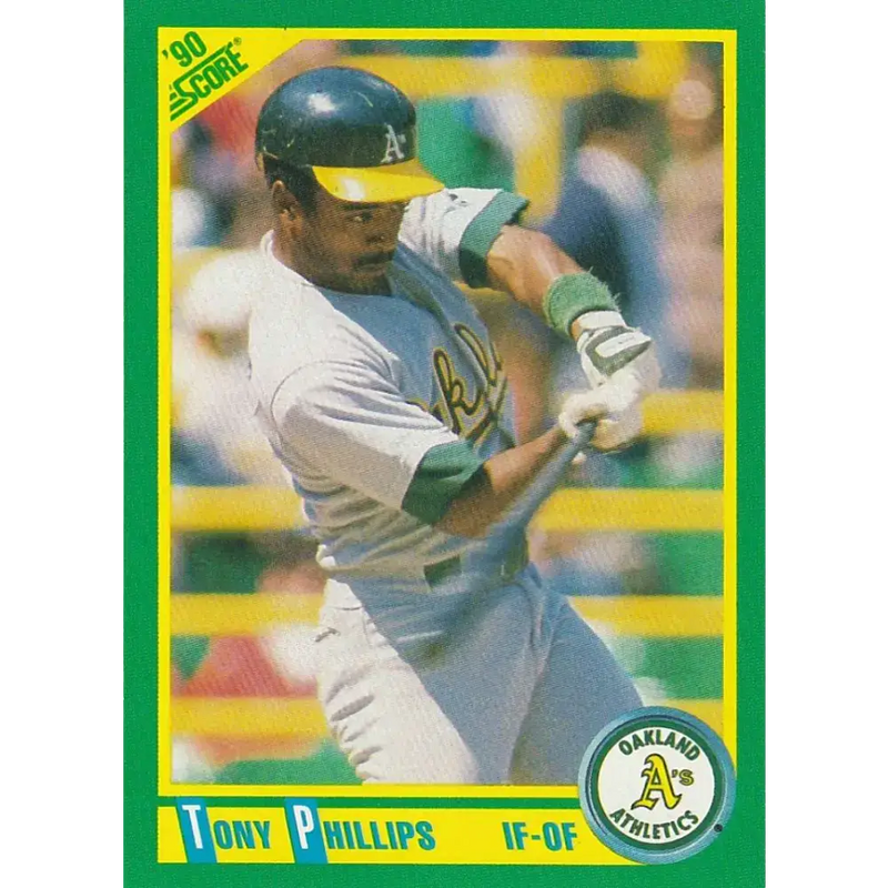 1990 Score #84 Tony Phillips NM-MT Oakland Athletics Baseball Card - Baseball Card Single