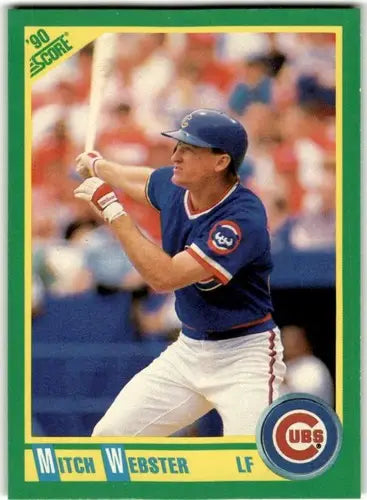 Original gloss Mitch Webster baseball card from 1990 Score #85 featuring Simply Sandoval