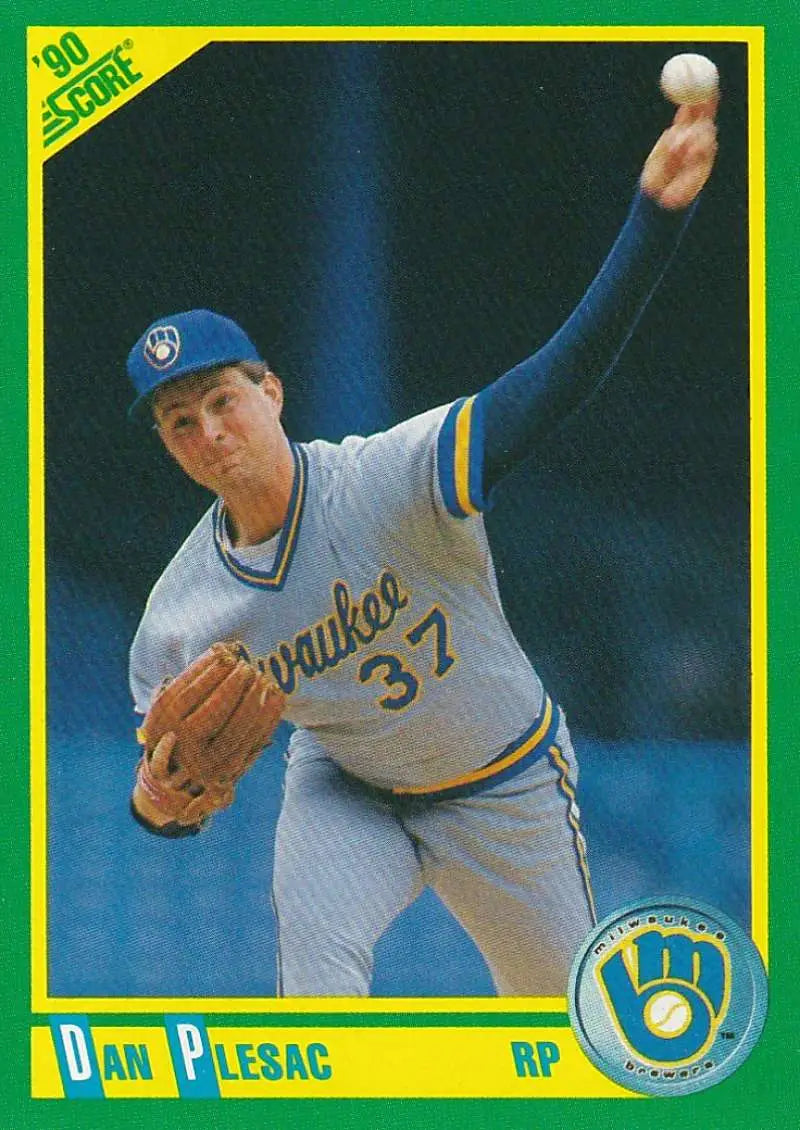 1990 Score #86 Dan Plesac EX Excellent Milwaukee Brewers Baseball Card - Baseball Card Single