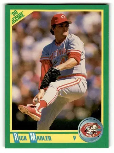 Original gloss 1990 Score Rick Mahler Cincinnati Reds baseball card for Mahler Cincinnati Reds fans