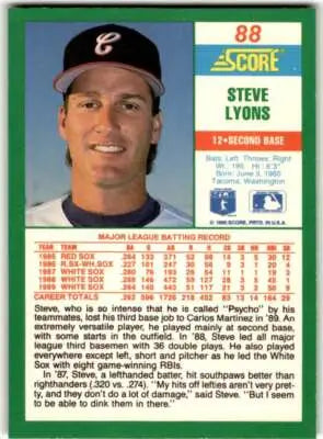 1990 Score #88 Steve Lyons ID:46757 - Baseball Card Single