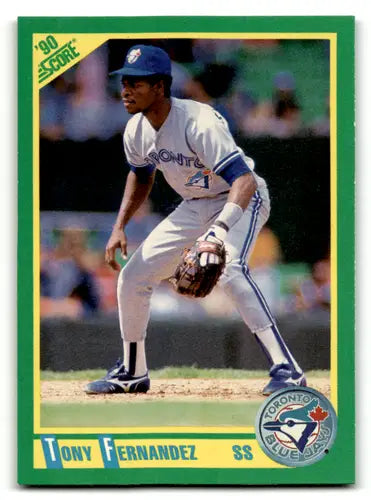 Tony Fernandez baseball card from 1990 Score with original gloss, Blue Jays collectible