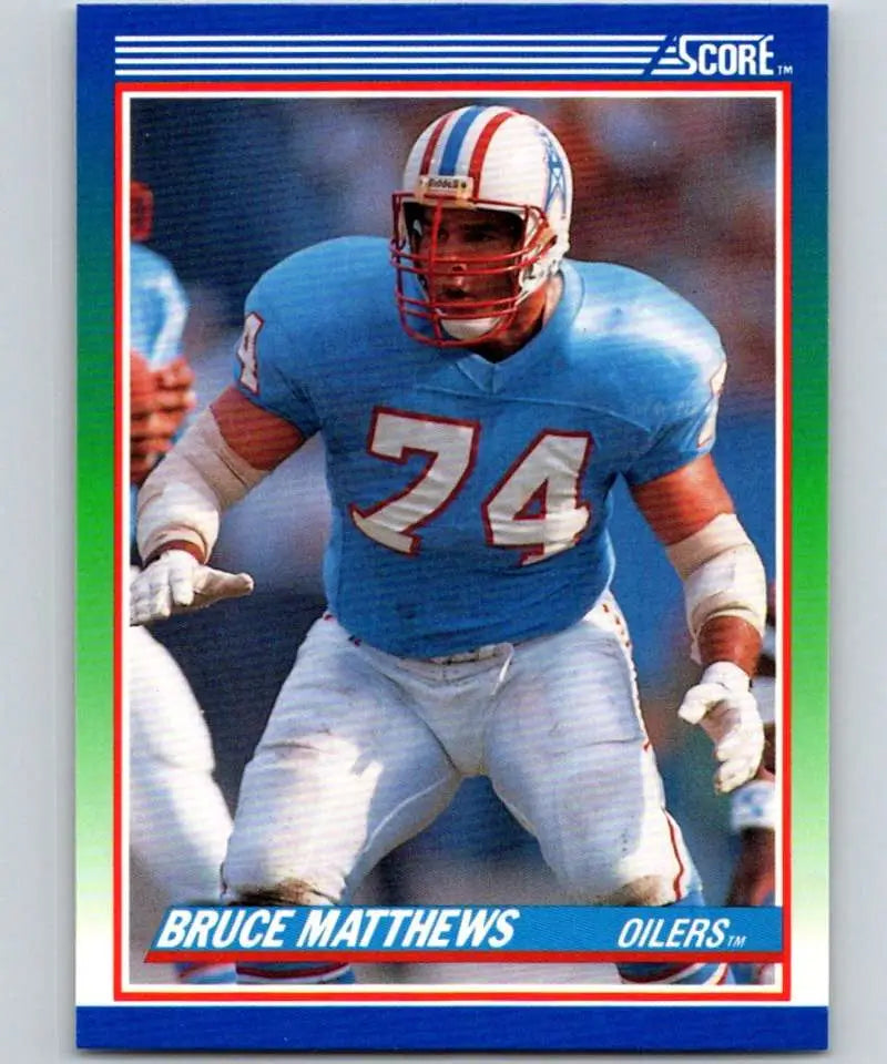 1990 Score #93 Bruce Matthews NM-MT Houston Oilers Football Card - Football Card Single