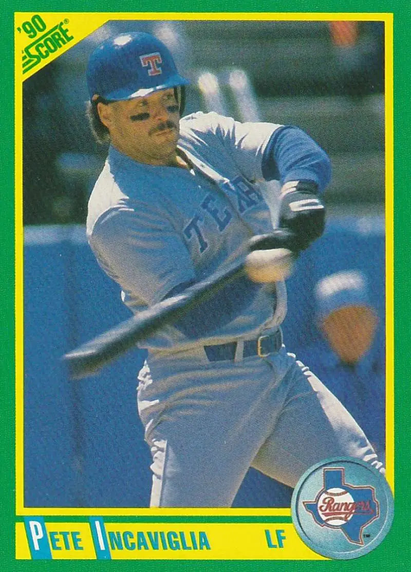 1990 Score #93 Pete Incaviglia EX Excellent Texas Rangers Baseball Card