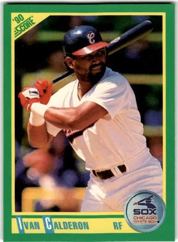 Original gloss Ivan Calderon baseball card from 1990 Score #94 featuring Simply Sandoval