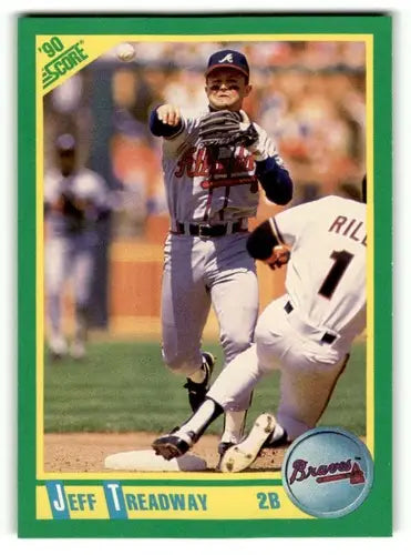 1990 Score #95 Jeff Treadway Atlanta Braves Baseball Cards ID:52792 - Baseball Card Single
