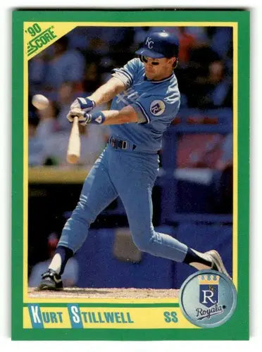 Original gloss Kurt Stillwell Kansas baseball card from 1990 Score stillwell Kansas City Royals