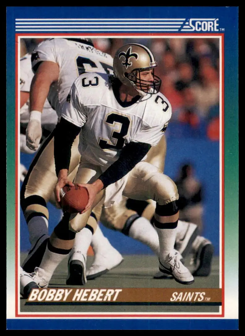 1990 Score Bobby Hebert 45 New Orleans Saints NM - Football Card Single