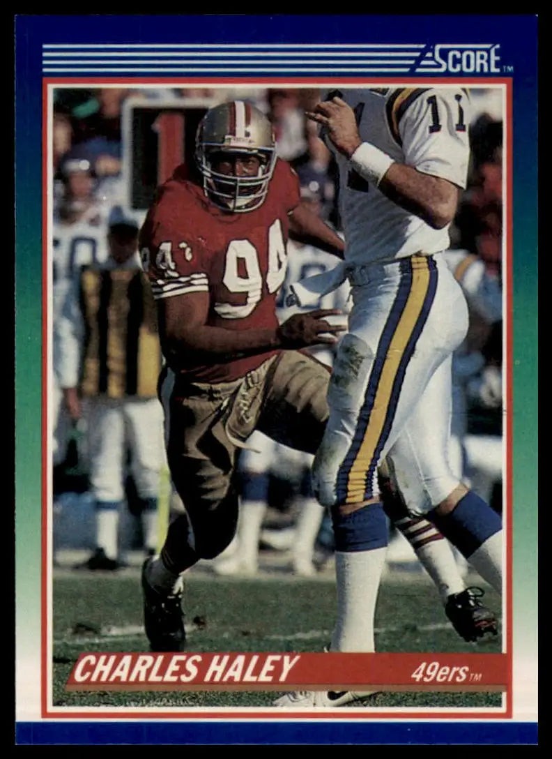 1990 Score Charles Haley 94 San Francisco 49ers NM - Football Card Single