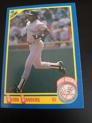 1990 Score - Deion Sanders #586 (RC). NY Yankees. EX+