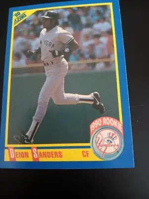 1990 Score - Deion Sanders #586 (RC). NY Yankees. EX+