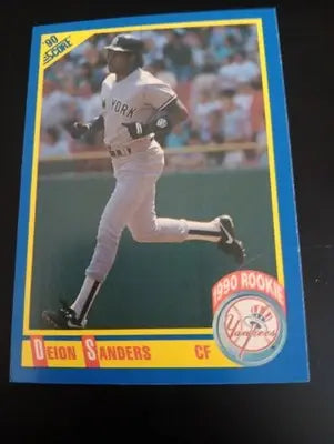 1990 Score - Deion Sanders #586 (RC). NY Yankees. EX+
