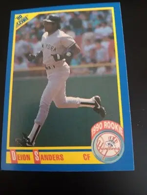 1990 Score - Deion Sanders #586 (RC). NY Yankees. EX+ - Baseball Card Single