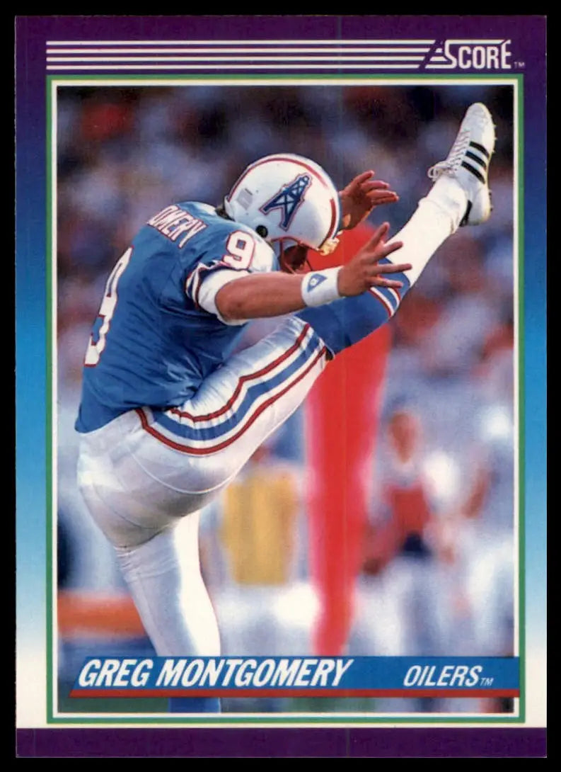 1990 Score Greg Montgomery RC 189 Houston Oilers NM - Football Card Single