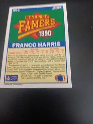 1990 Score - Hall of Famer Franco Harris #595. Pittsburgh Steelers. NRMT+