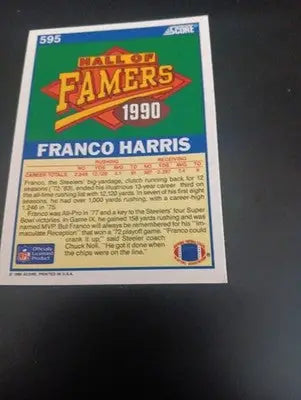 1990 Score - Hall of Famer Franco Harris #595. Pittsburgh Steelers. NRMT+