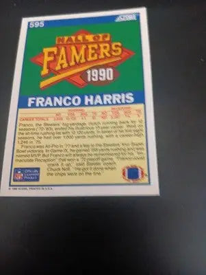 1990 Score - Hall of Famer Franco Harris #595. Pittsburgh Steelers. NRMT+