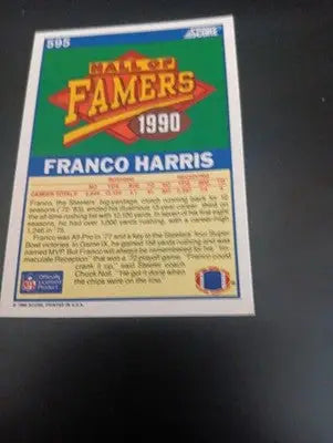 1990 Score - Hall of Famer Franco Harris #595. Pittsburgh Steelers. NRMT+