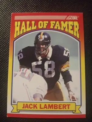 1990 Score - Hall of Famer Jack Lambert #598. Steelers. NRMT+ - Football Card Single