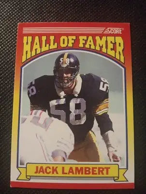 1990 Score - Hall of Famer Jack Lambert #598. Steelers. NRMT+ - Football Card Single