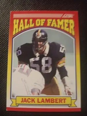 1990 Score - Hall of Famer Jack Lambert #598. Steelers. NRMT+ - Football Card Single