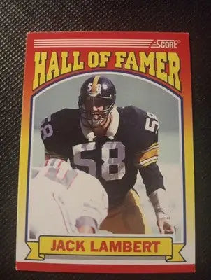 1990 Score - Hall of Famer Jack Lambert #598. Steelers. NRMT+ - Football Card Single