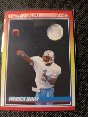 1990 Score - Hot Gun Warren Moon #317. Houston Oilers. NRMT+ - Football Card Single
