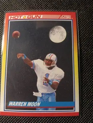 1990 Score - Hot Gun Warren Moon #317. Houston Oilers. NRMT+ - Football Card Single
