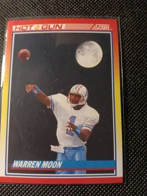 1990 Score - Hot Gun Warren Moon #317. Houston Oilers. NRMT+ - Football Card Single